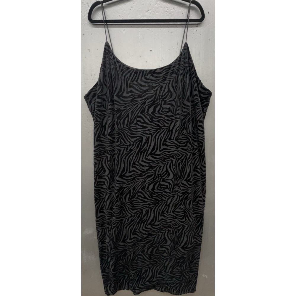 Black Velvet Burnout Dress 4X Zebra Animal Stretch Casual Comfort Cocktail Chic